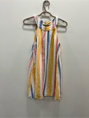 C&C California Girls 100% Linen Striped Swing Dress XS Multicolor Sleeveless